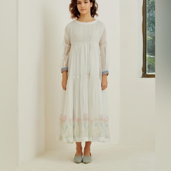 NWT EKA Design White Pine Tiered Dress Small - Picture 1 of 16